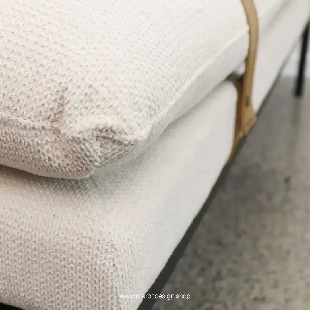 BAXTER Banc – Élégance et Confort en Tissu Crème par Maroc Design-Banc, Tabouret, Chambre, Réception-Maroc Design-Gris-Maroc Design