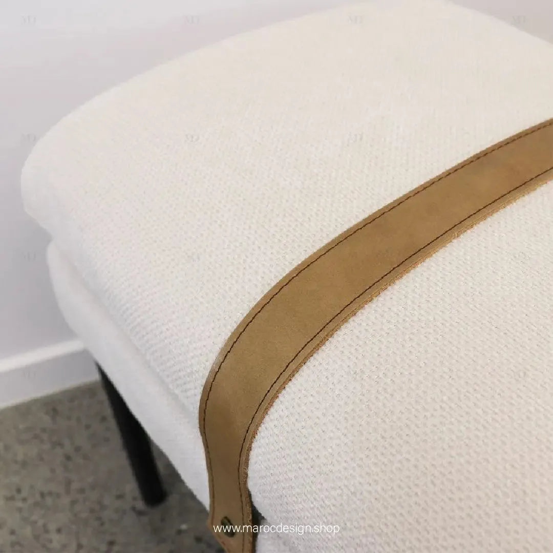 BAXTER Banc – Élégance et Confort en Tissu Crème par Maroc Design-Banc, Tabouret, Chambre, Réception-Maroc Design-Gris-Maroc Design