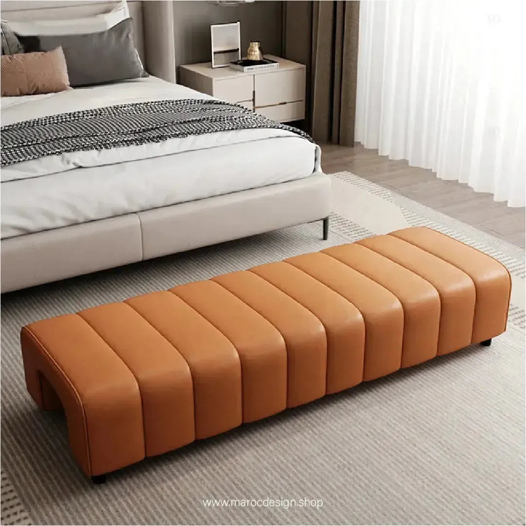 CAMEL, le banc qui vous offre un mélange parfait de confort et de sophistication By Maroc Design-Banc, Tabouret, Chambre, Réception-Maroc Design-Orange-100-Maroc Design