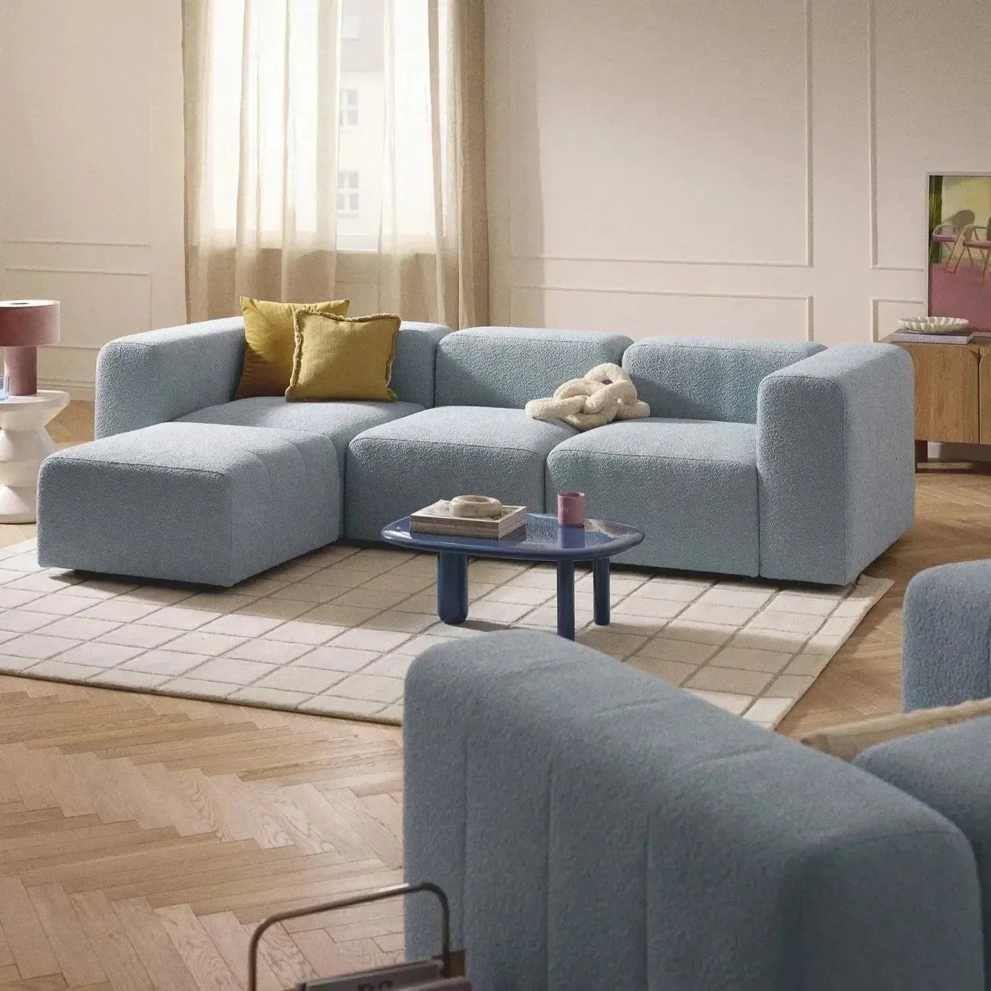 CASTA Canapé 3 Place + Pouf – Élégance et Confort Modulables-canapé, fauteil, Meridienne,-Maroc Design-Velour-Maroc Design