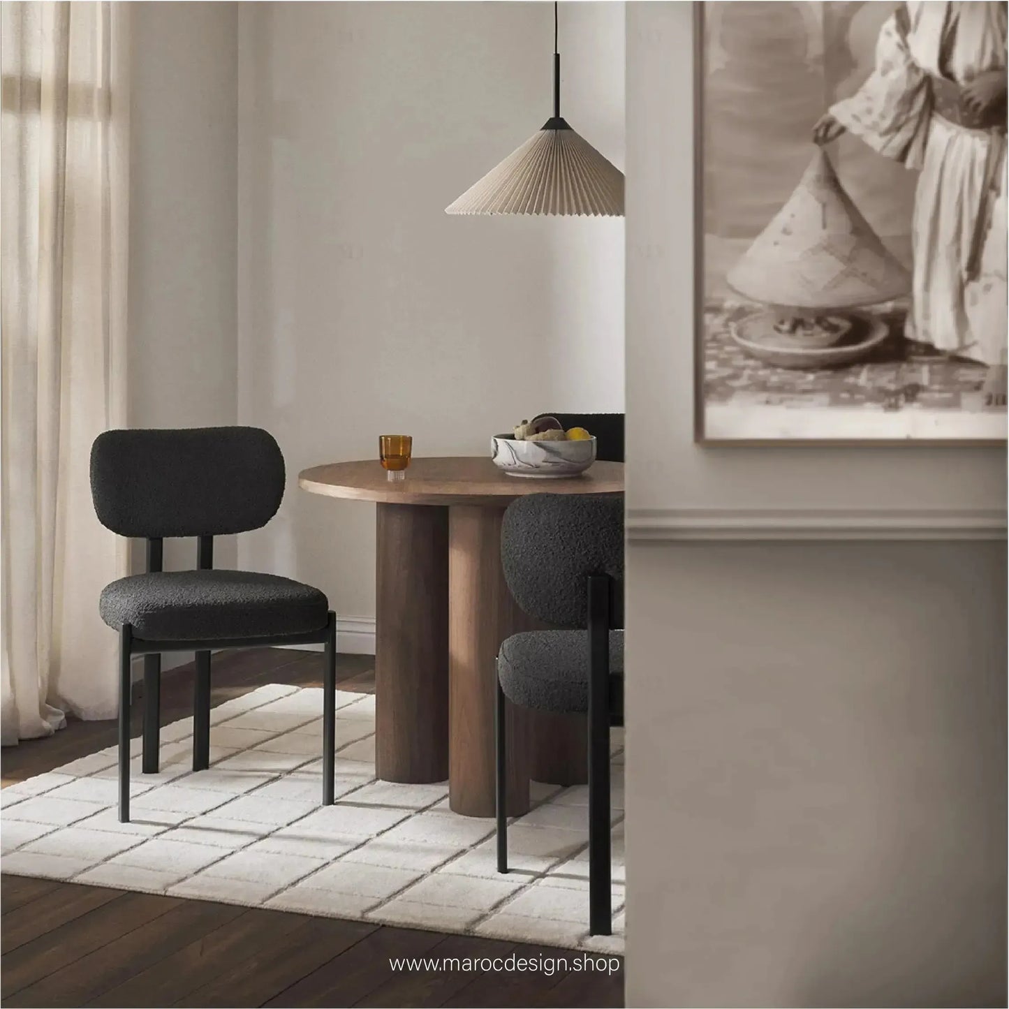 CASTRO - La Chaise minimaliste adapté pour Salle à manger ou Bureau-Chaise, Table à Manger,-Maroc Design-Blanc-Maroc Design