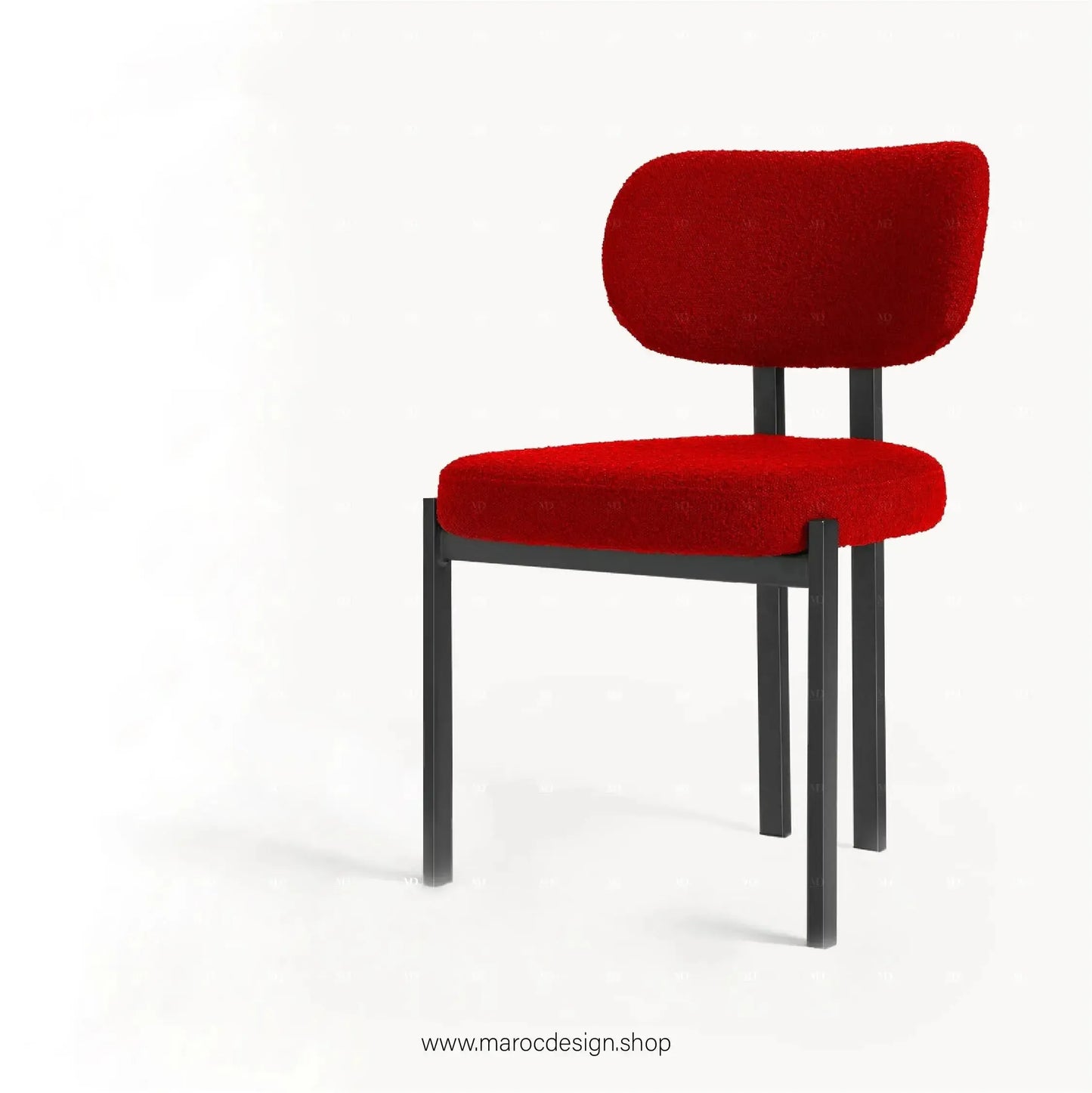 CASTRO - La Chaise minimaliste adapté pour Salle à manger ou Bureau-Chaise, Table à Manger,-Maroc Design-Rouge-Maroc Design