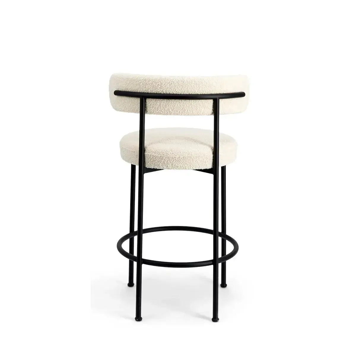 CHAISY - Tabouret Chaise de bar salle à manger, comptoir ou cuisine bar-Table à Manger, Chaises, Tabouret, Bar, Comptoire-Maroc Design-Blanc-Velour-Maroc Design