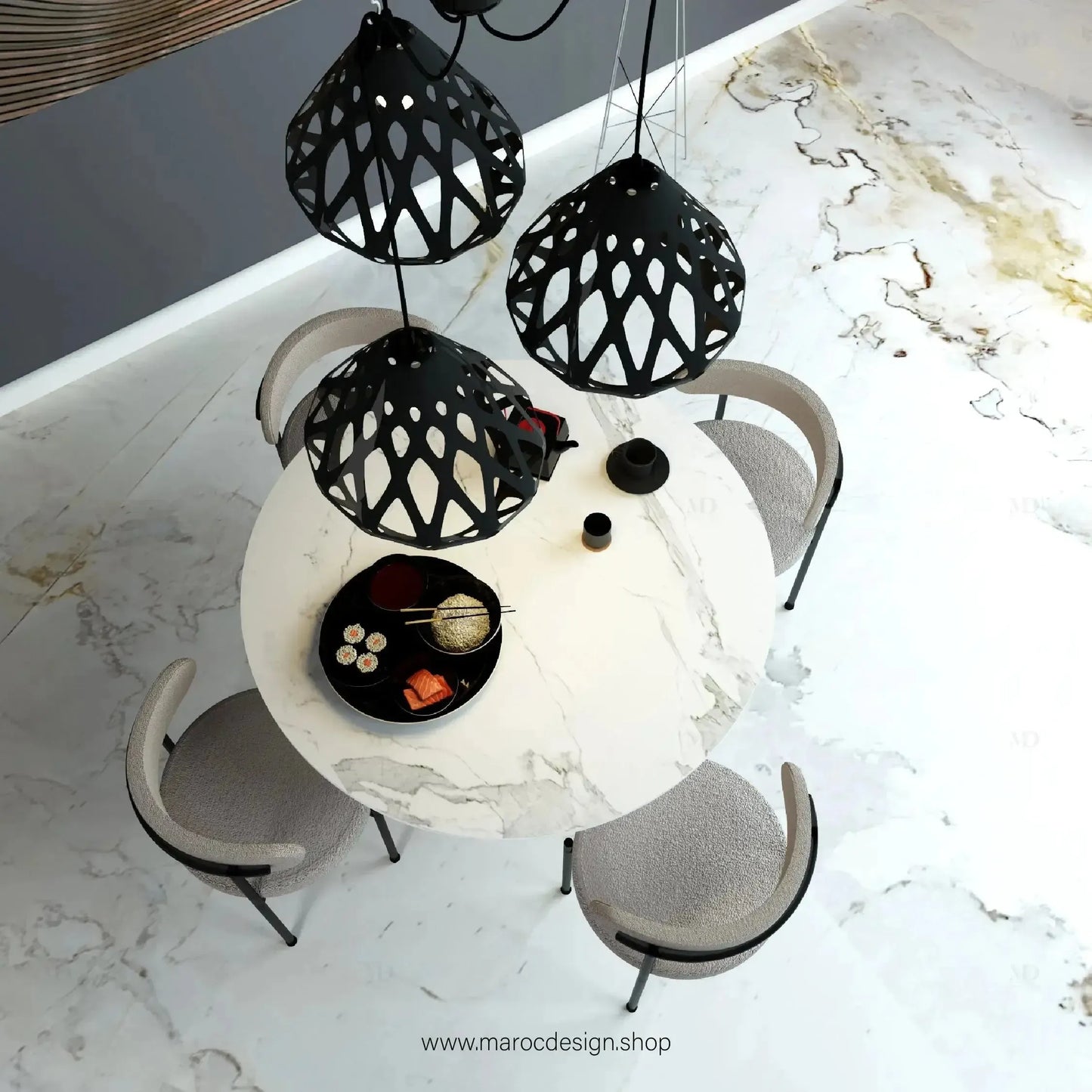 CREMA / Table à Manger / Élégance Moderne / Pilar Collection-Table à Manger-Maroc Design-80cm-Maroc Design
