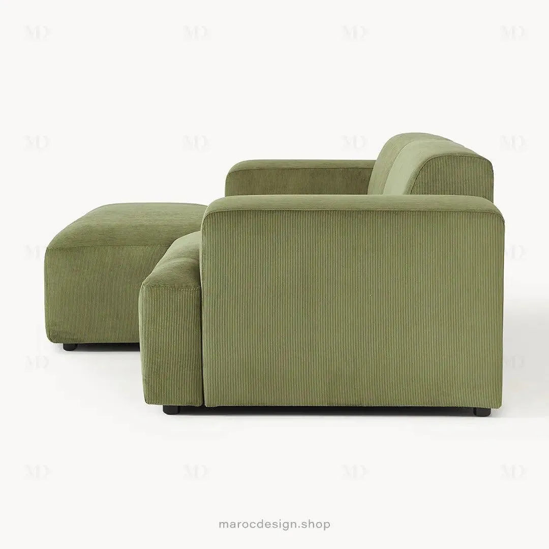Canapé 2 Places XL MELVANA – Vert Olive Modulaire | Maroc Design-canapé, fauteil, Pouf, Meridienne-Maroc Design-Maroc Design
