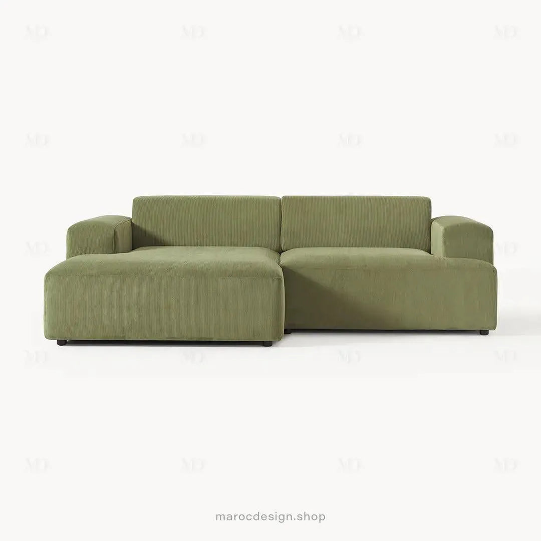 Canapé 2 Places XL MELVANA – Vert Olive Modulaire | Maroc Design-canapé, fauteil, Pouf, Meridienne-Maroc Design-Maroc Design