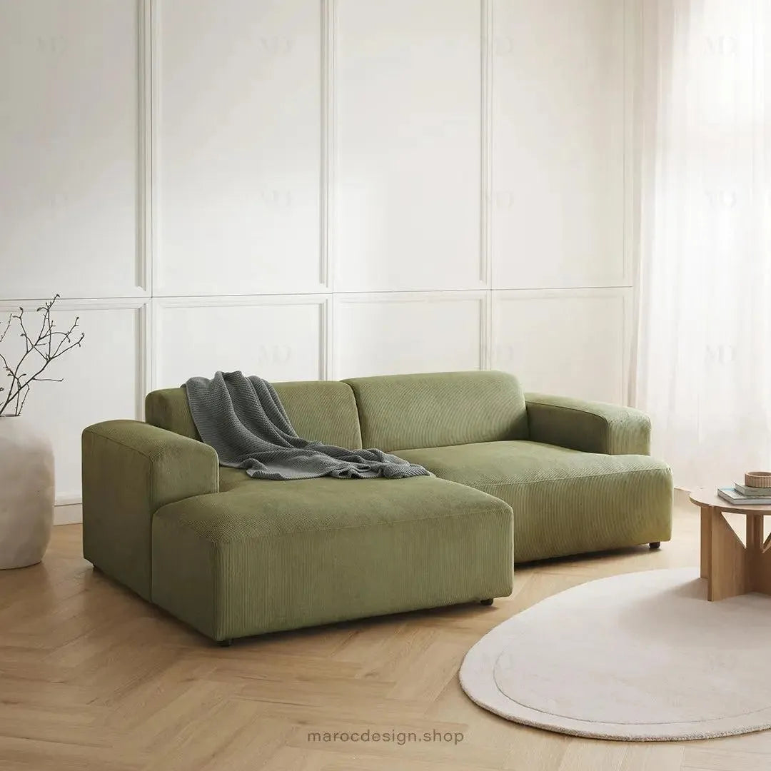 Canapé 2 Places XL MELVANA – Vert Olive Modulaire | Maroc Design-canapé, fauteil, Pouf, Meridienne-Maroc Design-Maroc Design