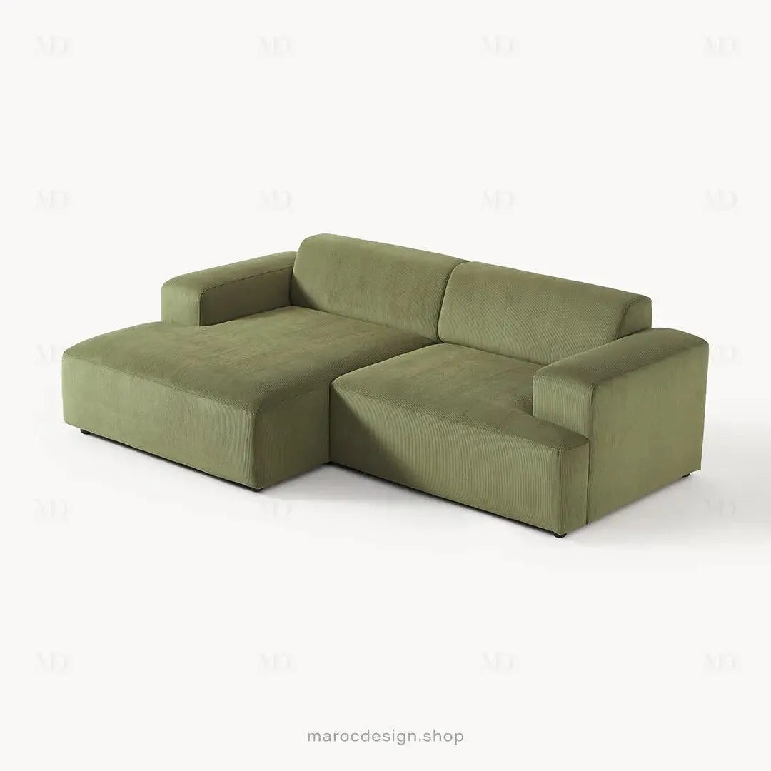 Canapé 2 Places XL MELVANA – Vert Olive Modulaire | Maroc Design-canapé, fauteil, Pouf, Meridienne-Maroc Design-Maroc Design