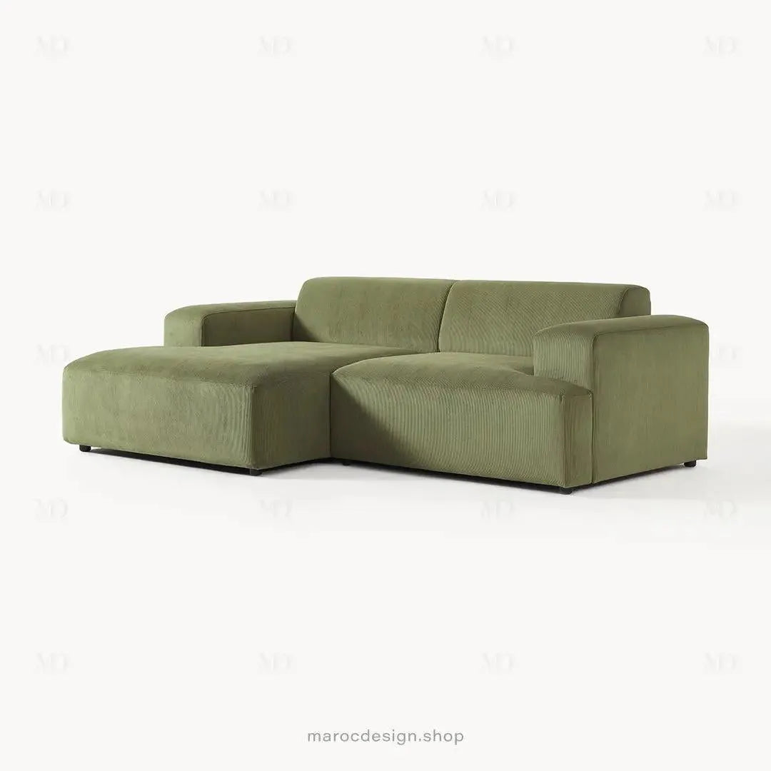 Canapé 2 Places XL MELVANA – Vert Olive Modulaire | Maroc Design-canapé, fauteil, Pouf, Meridienne-Maroc Design-Maroc Design