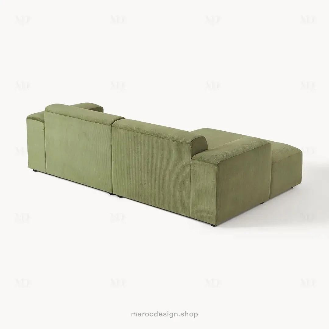 Canapé 2 Places XL MELVANA – Vert Olive Modulaire | Maroc Design-canapé, fauteil, Pouf, Meridienne-Maroc Design-Maroc Design