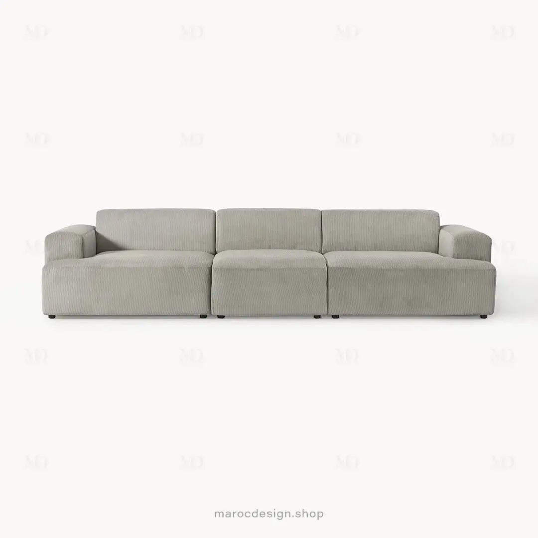 Canapé 3 Places Droit MELVANA – Gris | Maroc Design-canapé, fauteil, Pouf, Meridienne-Maroc Design-Sans Pouf-Maroc Design