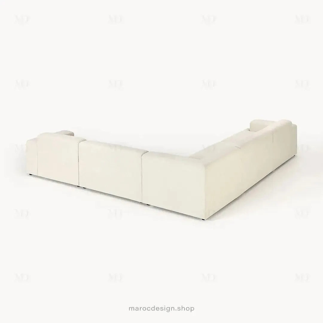 Canapé L MELVANA 5 PLACES XXL Blanc Crème – Modulable | Maroc Design-canapé, fauteil, Pouf, Meridienne-Maroc Design-Maroc Design