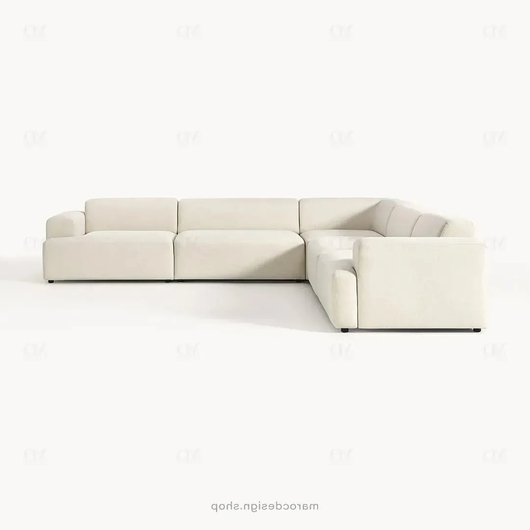 Canapé L MELVANA 5 PLACES XXL Blanc Crème – Modulable | Maroc Design-canapé, fauteil, Pouf, Meridienne-Maroc Design-Maroc Design
