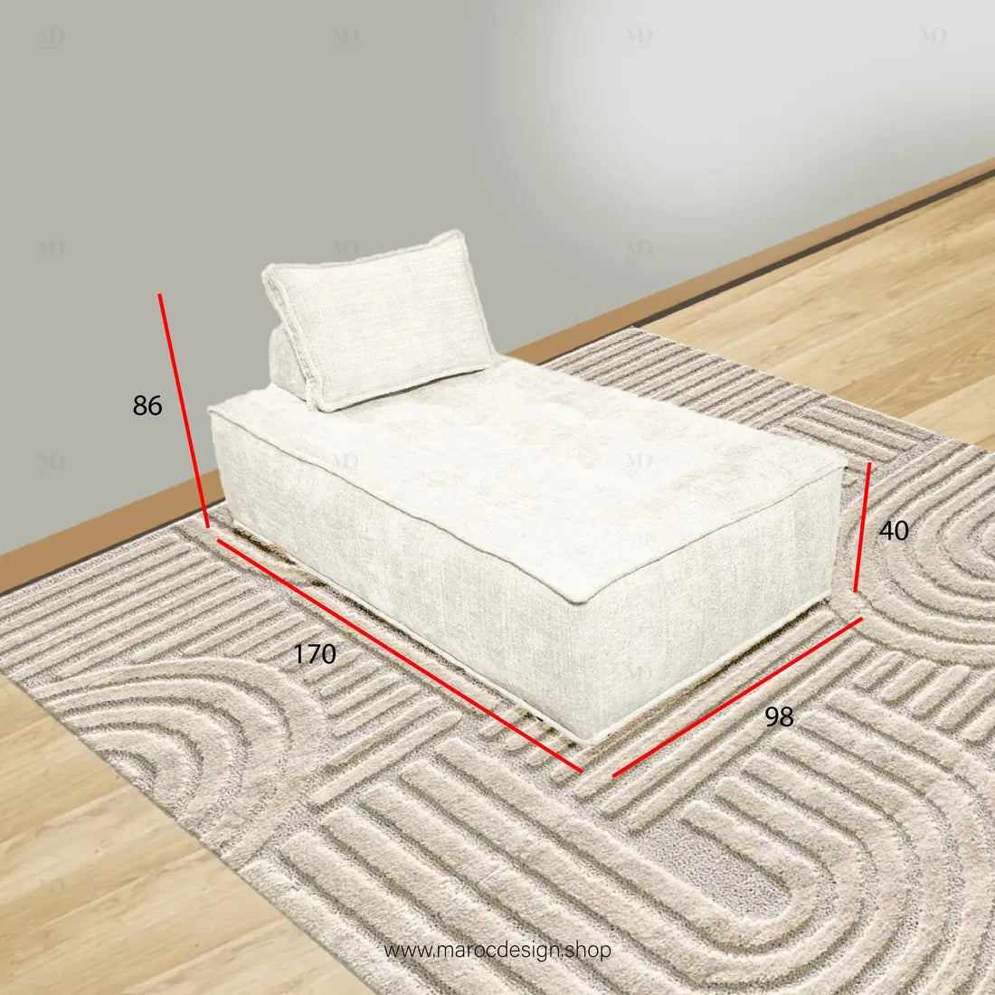 Canapé Modulable MAYVA en Écru – Élégance et Confort | Maroc Design-canapé, fauteil, Pouf, Meridienne-Maroc Design-Pack 2C 2M-Maroc Design