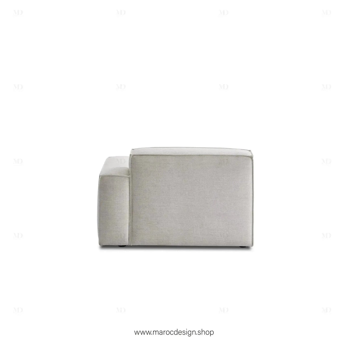 Canapé avec Accoudoir Droit BOXTER - Élégance Moderne et Modulabilité-canapé, fauteil, Meridienne,-Maroc Design-Noir-Maroc Design