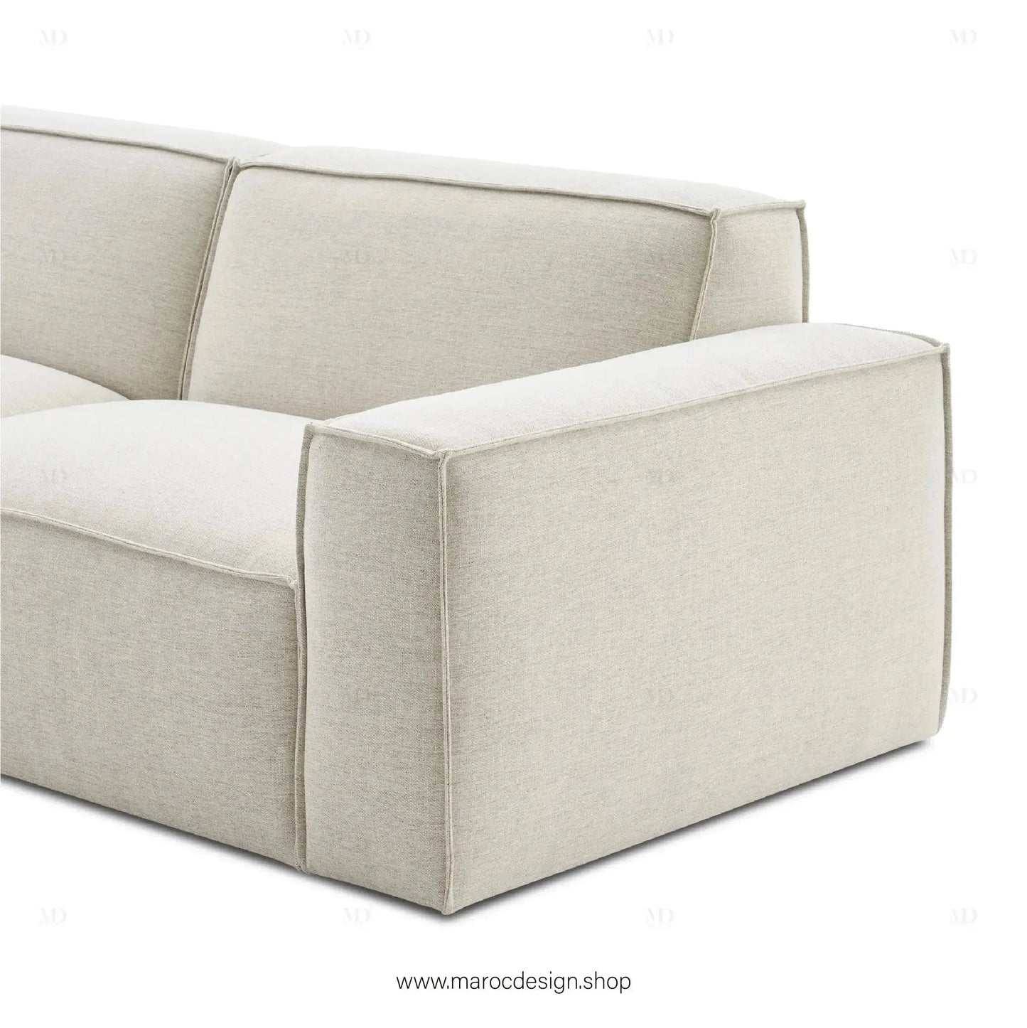 Canapé avec Accoudoir Droit BOXTER - Élégance Moderne et Modulabilité-canapé, fauteil, Meridienne,-Maroc Design-Noir-Maroc Design