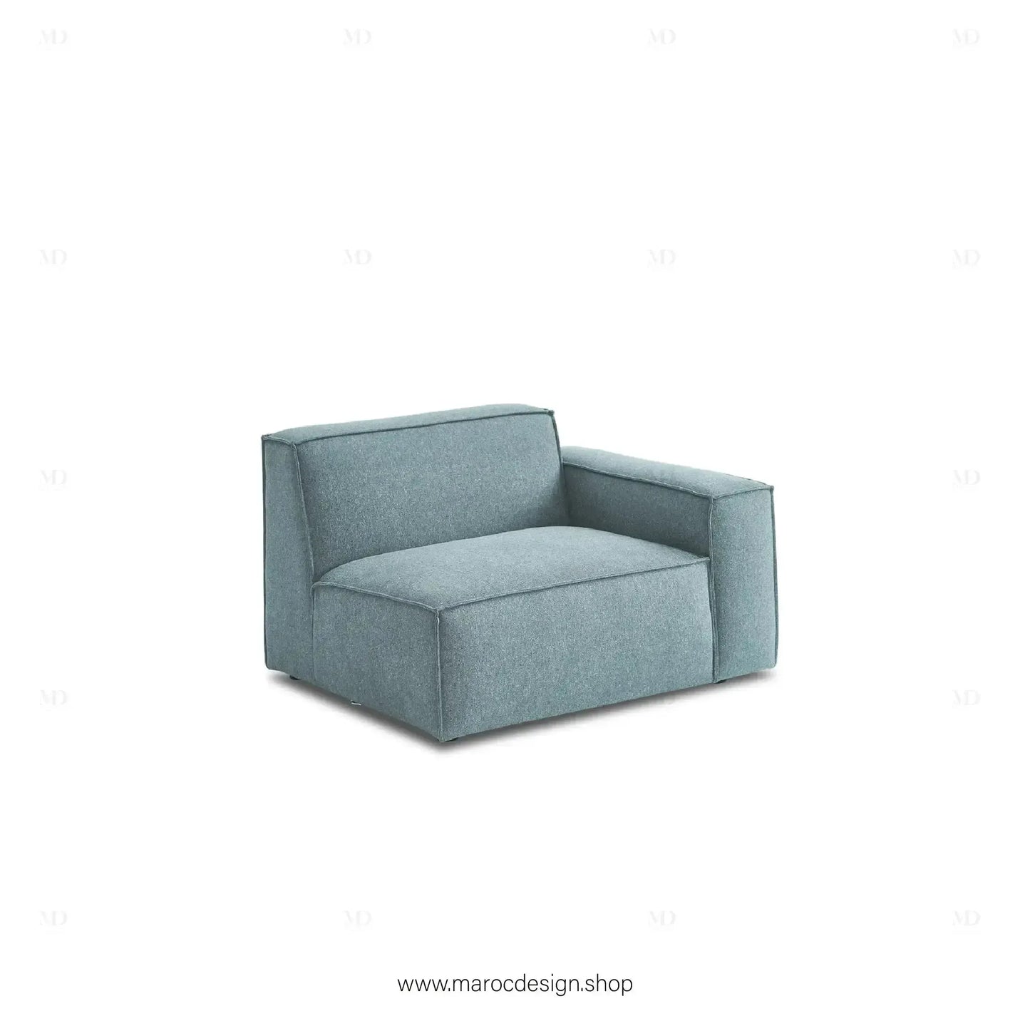 Canapé avec Accoudoir Droit BOXTER - Élégance Moderne et Modulabilité-canapé, fauteil, Meridienne,-Maroc Design-Noir-Maroc Design