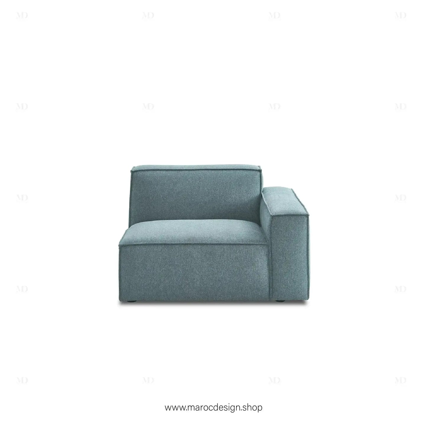 Canapé avec Accoudoir Droit BOXTER - Élégance Moderne et Modulabilité-canapé, fauteil, Meridienne,-Maroc Design-Noir-Maroc Design