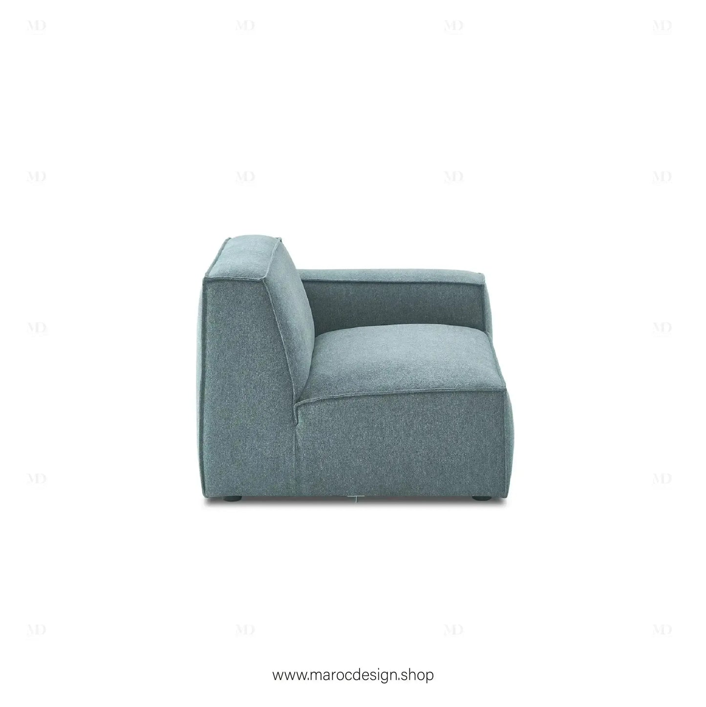 Canapé avec Accoudoir Droit BOXTER - Élégance Moderne et Modulabilité-canapé, fauteil, Meridienne,-Maroc Design-Noir-Maroc Design