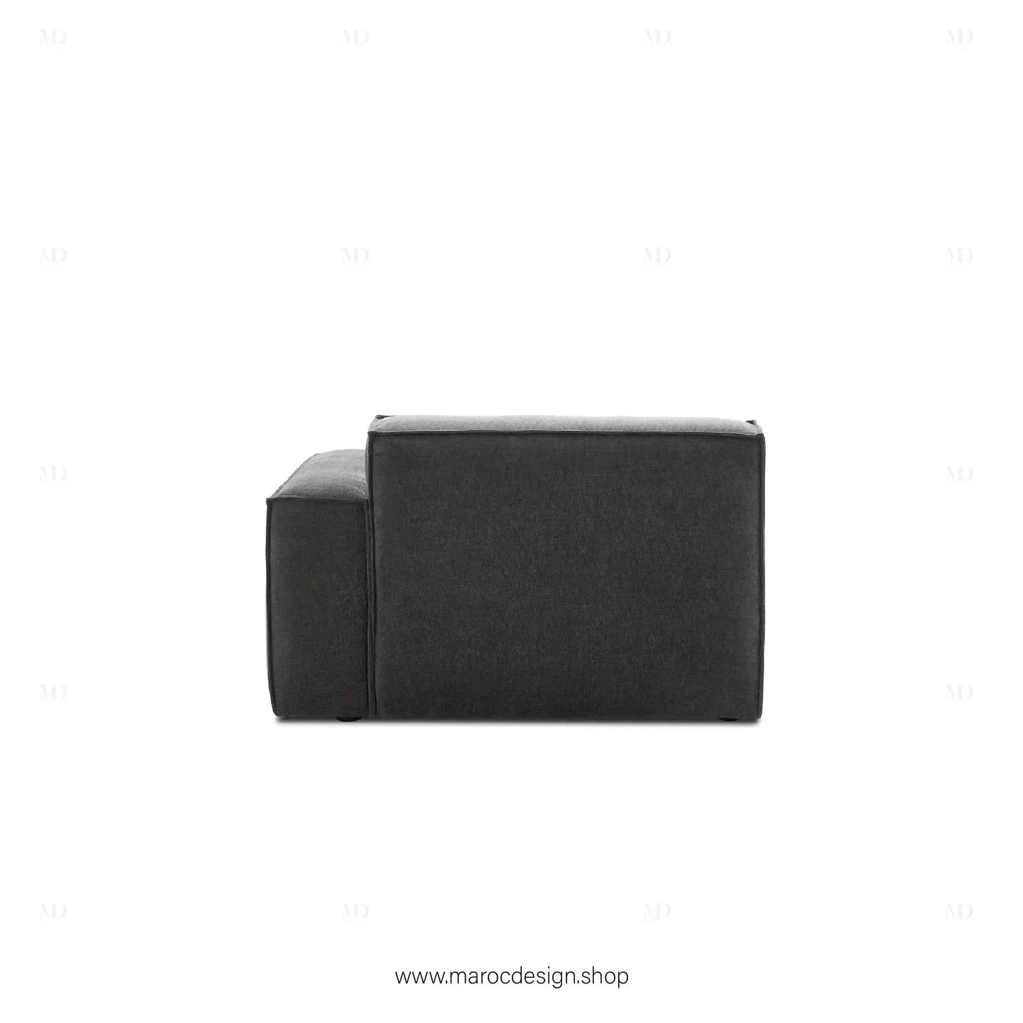 Canapé avec Accoudoir Droit BOXTER - Élégance Moderne et Modulabilité-canapé, fauteil, Meridienne,-Maroc Design-Noir-Maroc Design