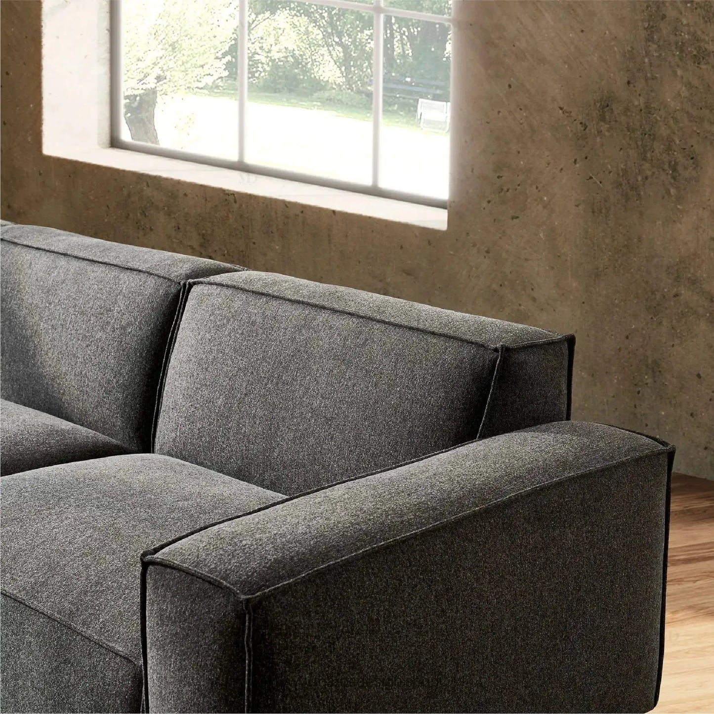 Canapé avec Accoudoir Droit BOXTER - Élégance Moderne et Modulabilité-canapé, fauteil, Meridienne,-Maroc Design-Noir-Maroc Design