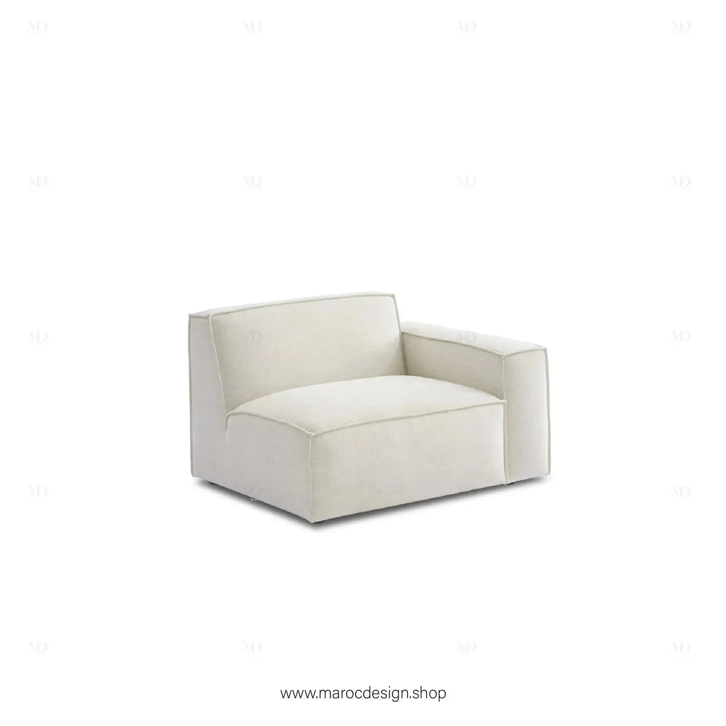 Canapé avec Accoudoir Droit BOXTER - Élégance Moderne et Modulabilité-canapé, fauteil, Meridienne,-Maroc Design-Noir-Maroc Design