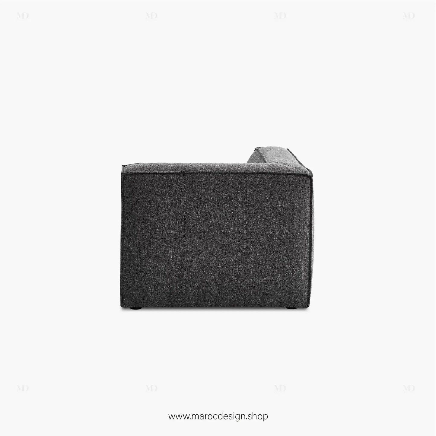 Canapé d'Angle BOXTER - Élégance Moderne et Modulabilité-canapé, fauteil, Meridienne,-Maroc Design-Noir-Maroc Design