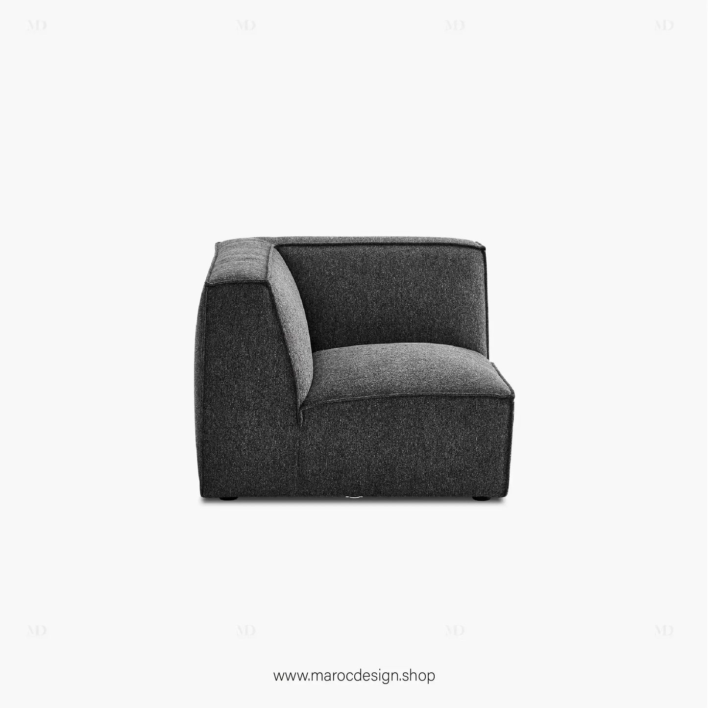 Canapé d'Angle BOXTER - Élégance Moderne et Modulabilité-canapé, fauteil, Meridienne,-Maroc Design-Noir-Maroc Design