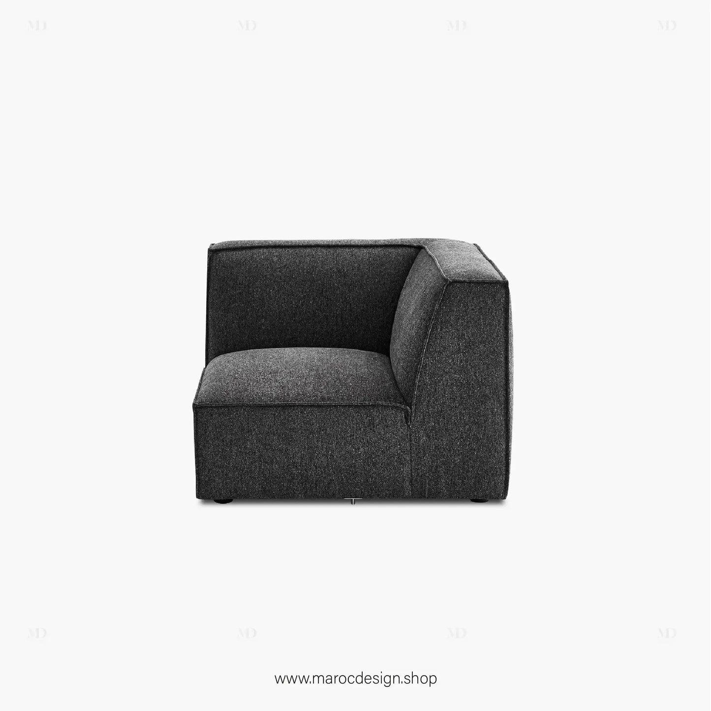 Canapé d'Angle BOXTER - Élégance Moderne et Modulabilité-canapé, fauteil, Meridienne,-Maroc Design-Noir-Maroc Design