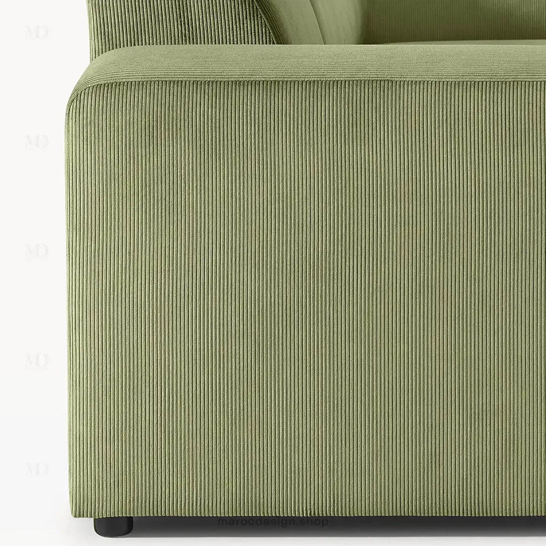 Canapé d'Angle Modulable MELVANA XXL Vert Olive – Confort & Élégance | Maroc Design-canapé, fauteil, Pouf, Meridienne-Maroc Design-Maroc Design