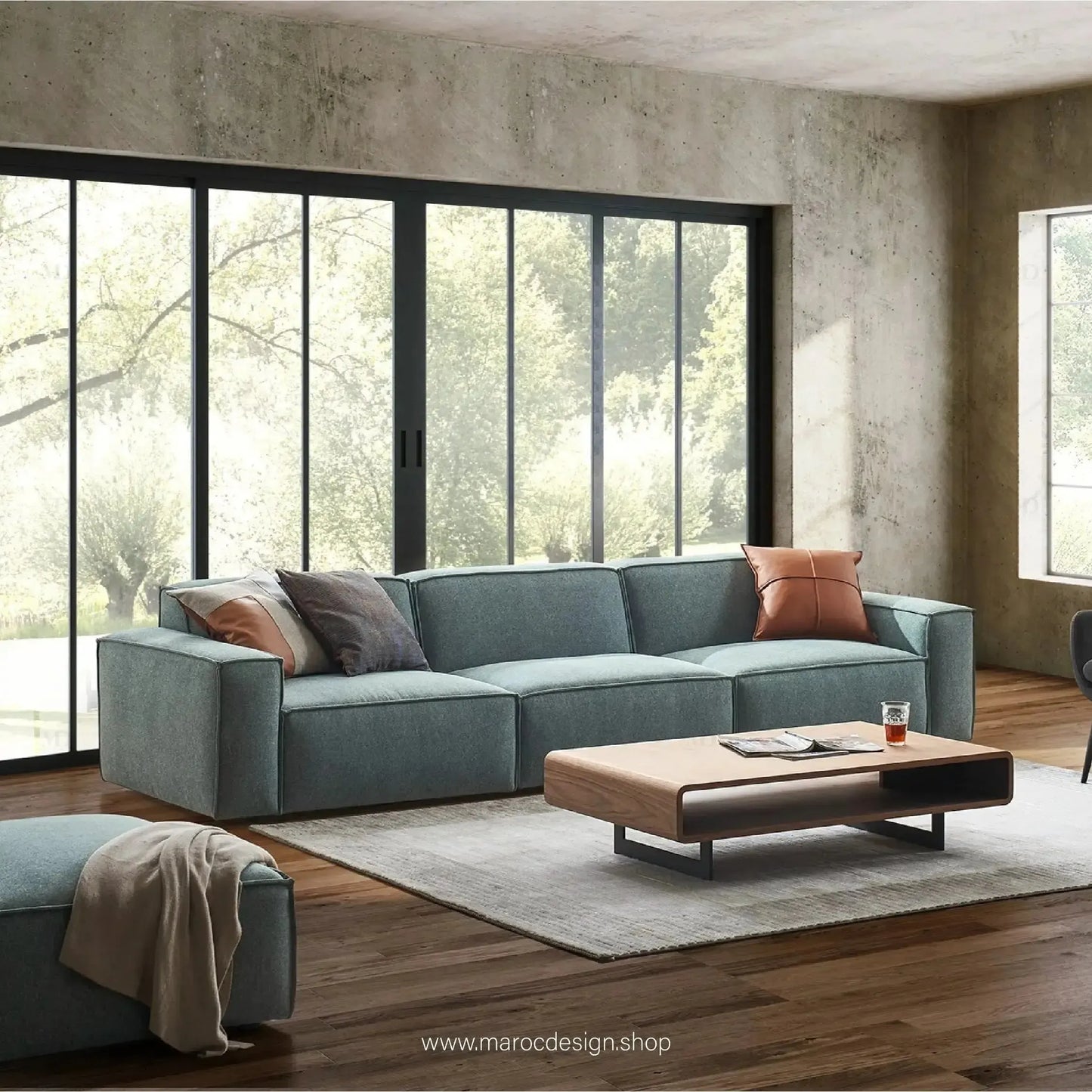 Canapé sans Accoudoir BOXTER - Élégance Moderne et Modulabilité-canapé, fauteil, Meridienne,-Maroc Design-Noir-Maroc Design
