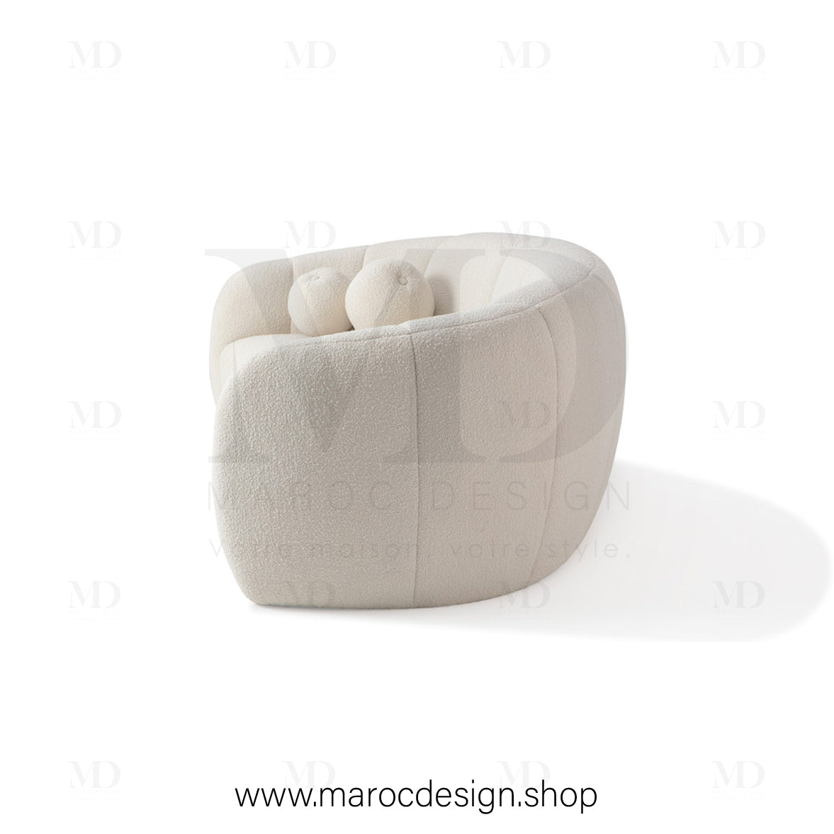 Canapé ALEXIS 3 Places Blanc – Design Moderne & Confort Haut de Gamme | Maroc Design