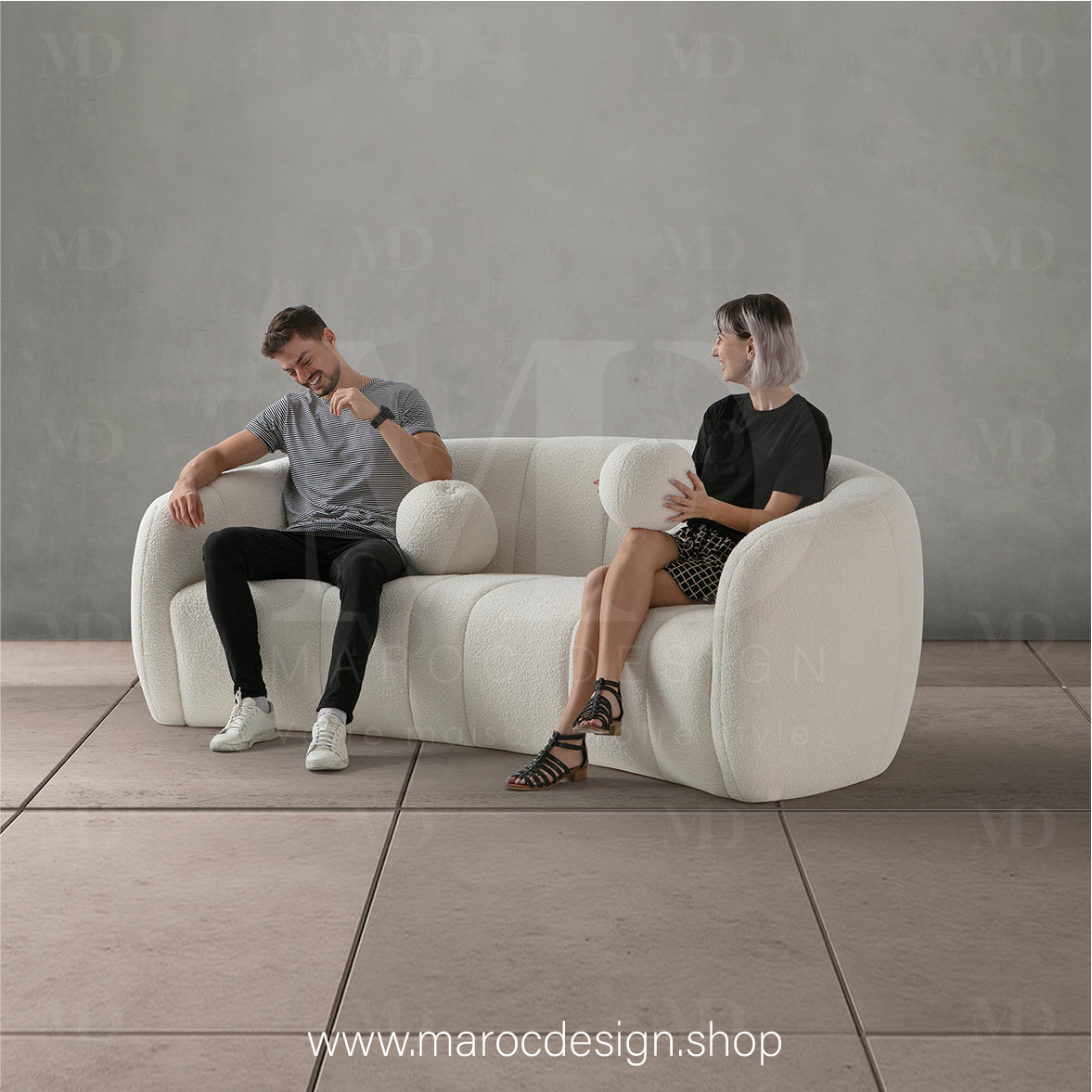 Canapé ALEXIS 3 Places Blanc – Design Moderne & Confort Haut de Gamme | Maroc Design