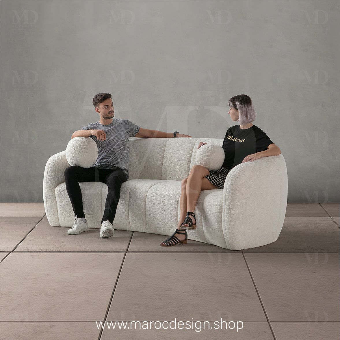 Canapé ALEXIS 3 Places Blanc – Design Moderne & Confort Haut de Gamme | Maroc Design