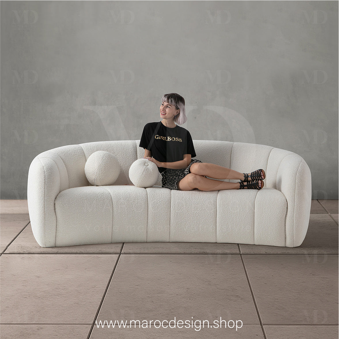 Canapé ALEXIS 3 Places Blanc – Design Moderne & Confort Haut de Gamme | Maroc Design