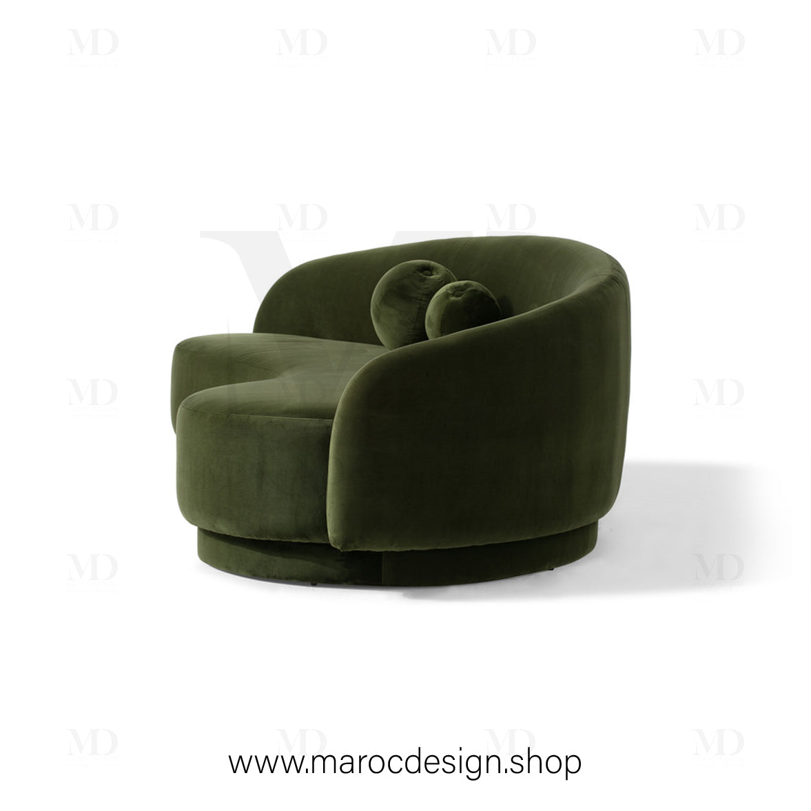 Canapé ALEXIS 3 Places Velours Vert – Design Moderne & Confort Premium | Maroc Design