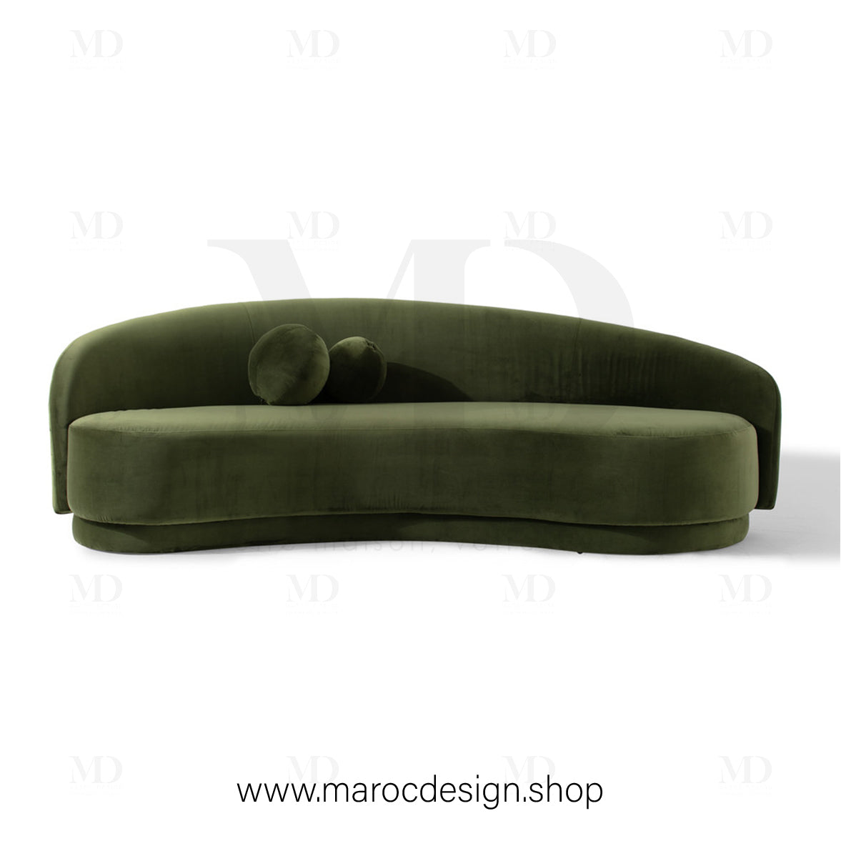 Canapé ALEXIS 3 Places Velours Vert – Design Moderne & Confort Premium | Maroc Design