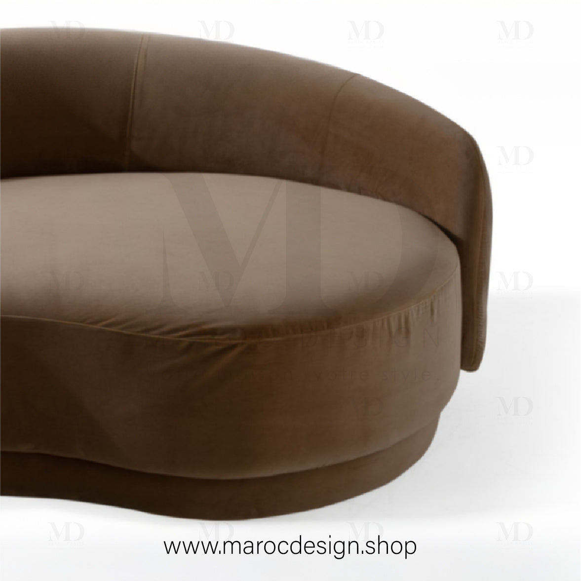 Canapé ALEXIS 3 Places en Velours Beige | Design Moderne & Confort Haut de Gamme - Maroc Design