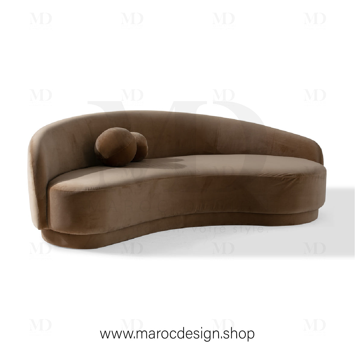 Canapé ALEXIS 3 Places en Velours Beige | Design Moderne & Confort Haut de Gamme - Maroc Design