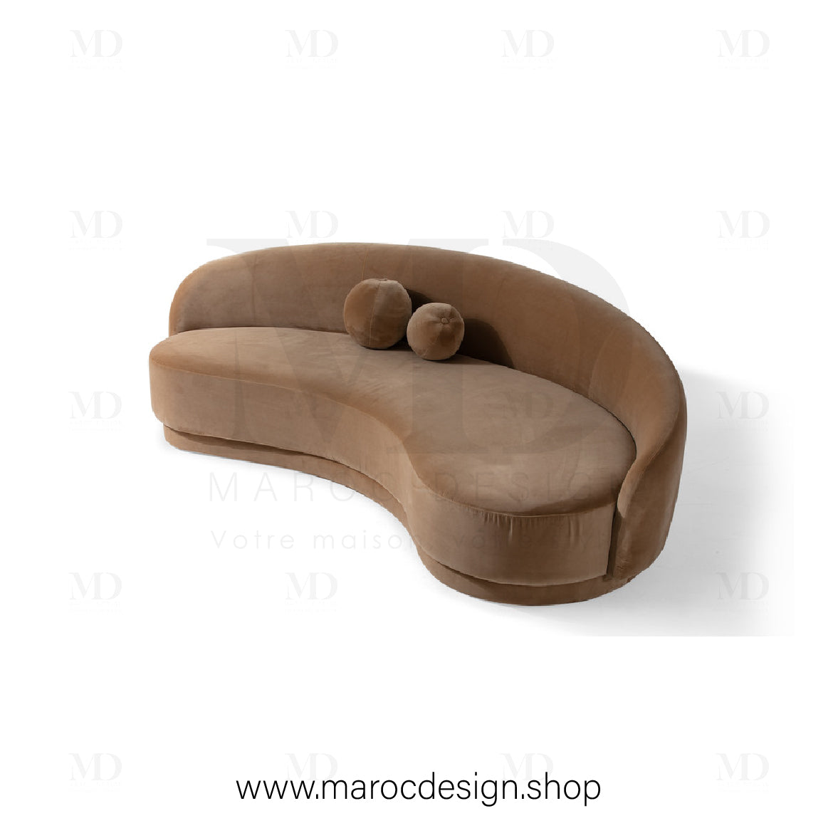 Canapé ALEXIS 3 Places en Velours Beige | Design Moderne & Confort Haut de Gamme - Maroc Design