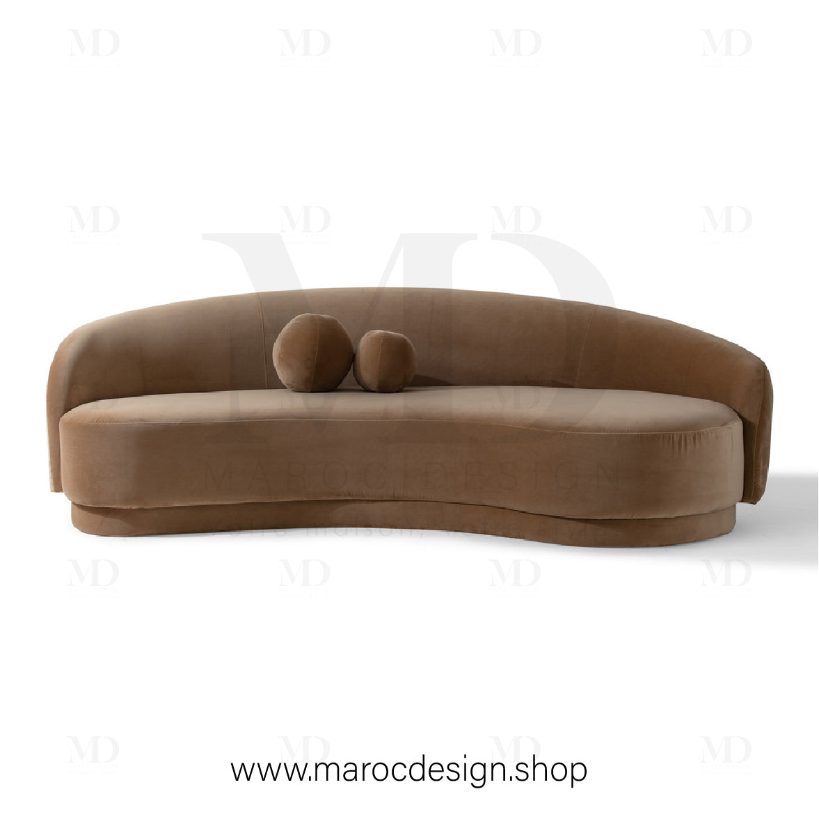 Canapé ALEXIS 3 Places en Velours Beige | Design Moderne & Confort Haut de Gamme - Maroc Design