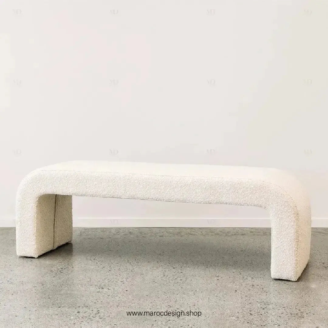 DARLOOD – Tabouret en Tissu Bouclette pour Changer de Chaussures Confort et Élégance par Maroc Design-Banc, Tabouret, Chambre, Réception-Maroc Design-Gris-Maroc Design