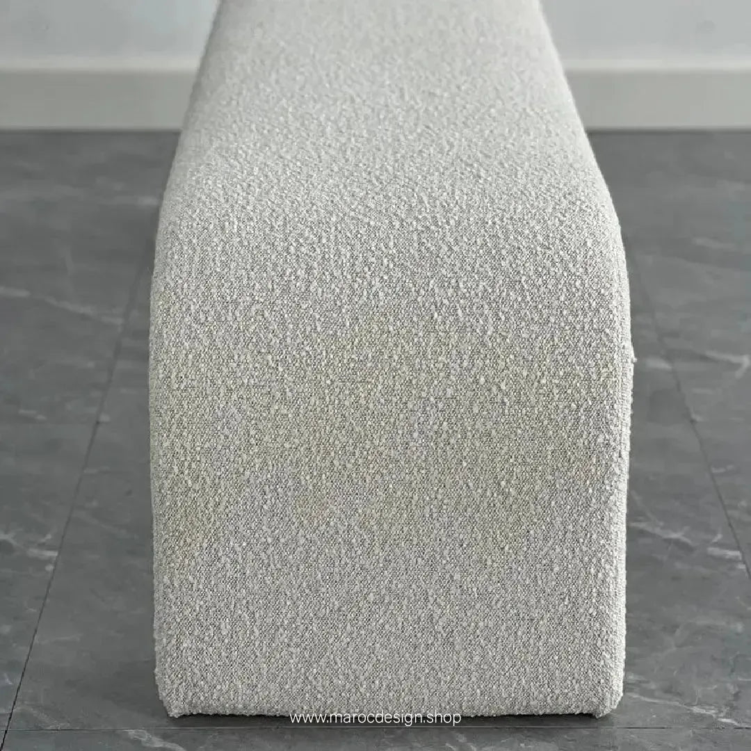 DARLOOD – Tabouret en Tissu Bouclette pour Changer de Chaussures Confort et Élégance par Maroc Design-Banc, Tabouret, Chambre, Réception-Maroc Design-Gris-Maroc Design