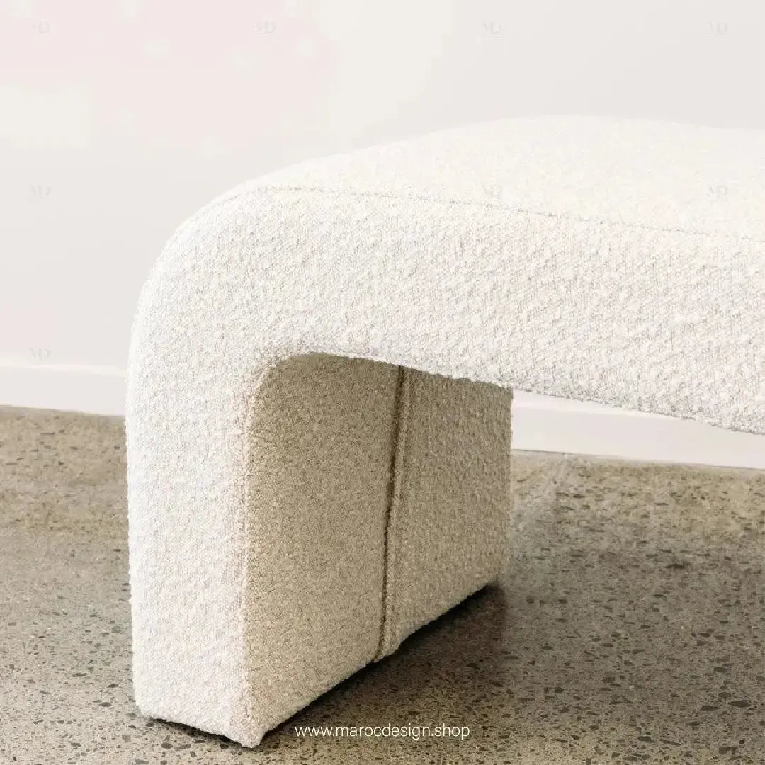 DARLOOD – Tabouret en Tissu Bouclette pour Changer de Chaussures Confort et Élégance par Maroc Design-Banc, Tabouret, Chambre, Réception-Maroc Design-Gris-Maroc Design
