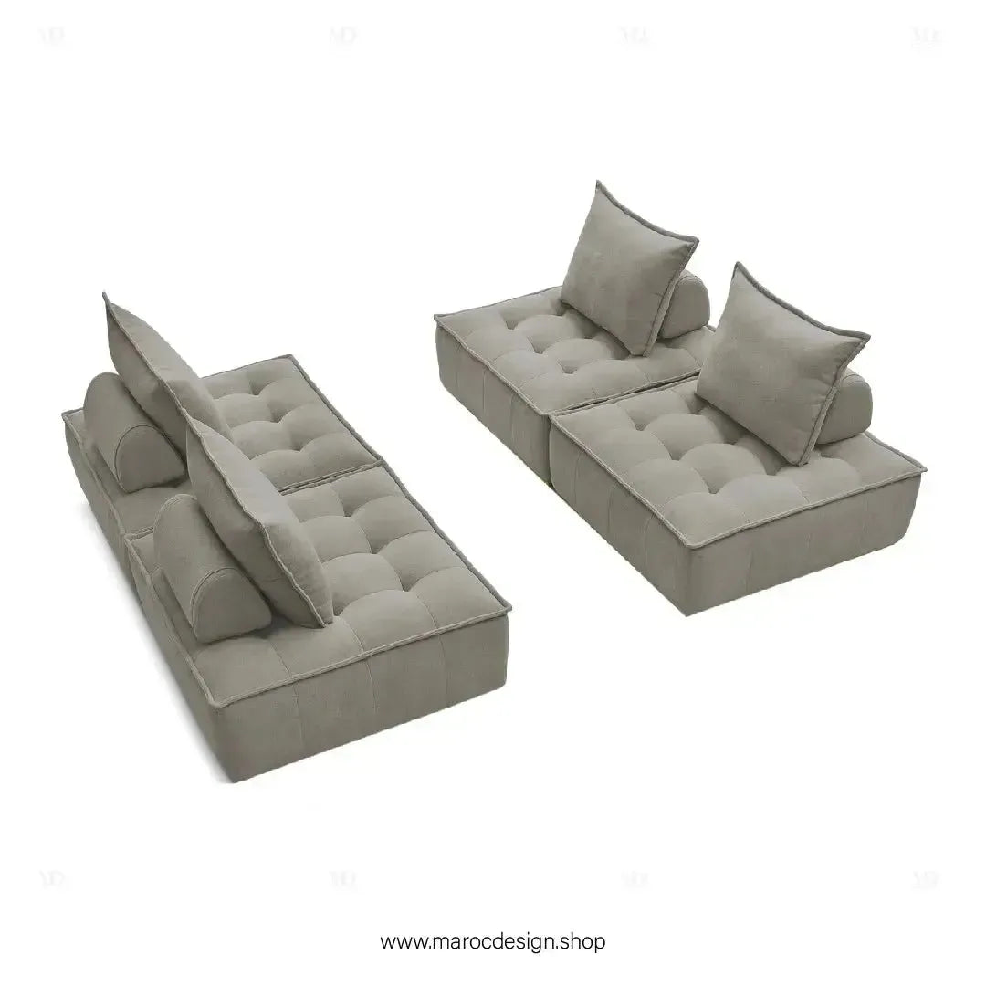 DOMINO Offrez-vous l'élégance modulable avec le canapé de Maroc Design-canapé, fauteil, Pouf, Meridienne, Modilable,-Maroc Design-Blanc-1 Module-Maroc Design
