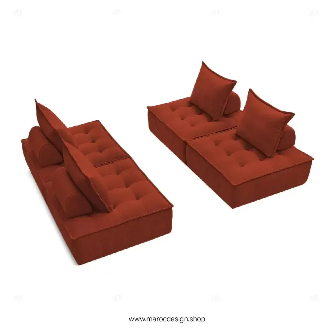 DOMINO Offrez-vous l'élégance modulable avec le canapé de Maroc Design-canapé, fauteil, Pouf, Meridienne, Modilable,-Maroc Design-Blanc-1 Module-Maroc Design