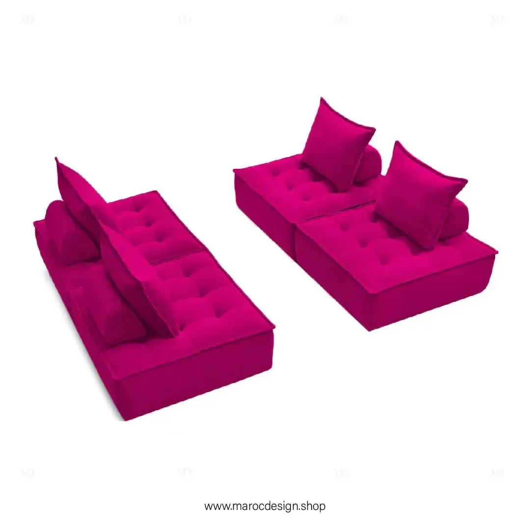 DOMINO Offrez-vous l'élégance modulable avec le canapé de Maroc Design-canapé, fauteil, Pouf, Meridienne, Modilable,-Maroc Design-Blanc-1 Module-Maroc Design