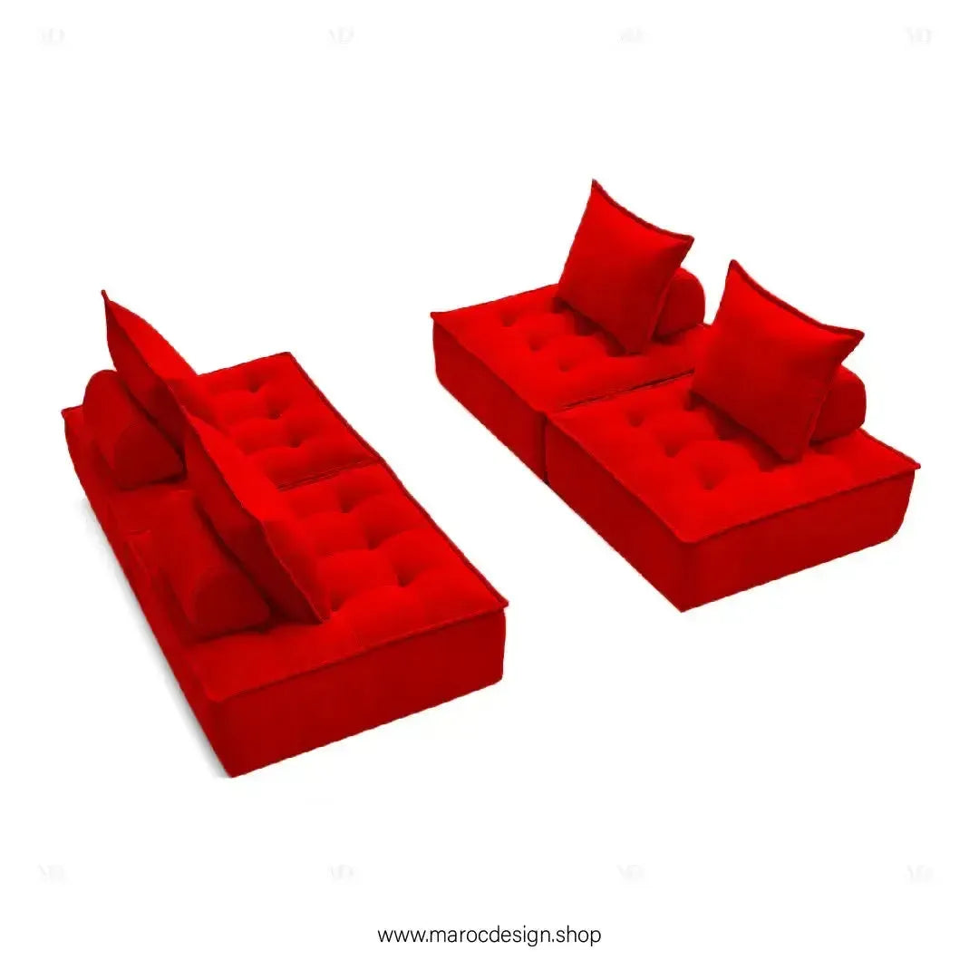 DOMINO Offrez-vous l'élégance modulable avec le canapé de Maroc Design-canapé, fauteil, Pouf, Meridienne, Modilable,-Maroc Design-Blanc-1 Module-Maroc Design