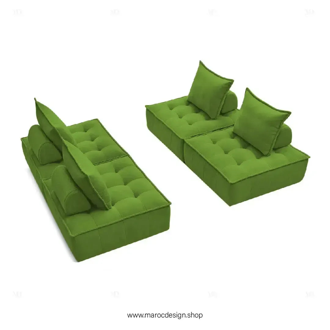 DOMINO Offrez-vous l'élégance modulable avec le canapé de Maroc Design-canapé, fauteil, Pouf, Meridienne, Modilable,-Maroc Design-Blanc-1 Module-Maroc Design