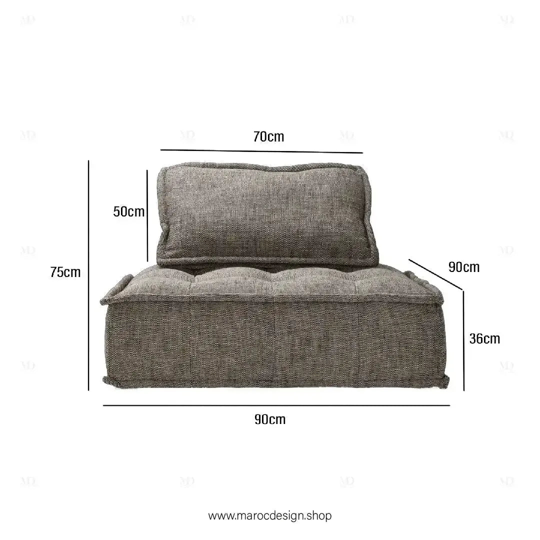 DOMINO Offrez-vous l'élégance modulable avec le canapé de Maroc Design-canapé, fauteil, Pouf, Meridienne, Modilable,-Maroc Design-Blanc-1 Module-Maroc Design